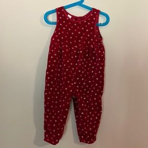 Red velvet one piece with flowers